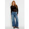 Cache Cache wide leg jeans met studs - mediumblauw