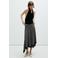 Mango geruite midi rok - zwart