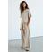 Mango wide leg broek - beige