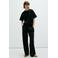 Mango wide leg broek - zwart