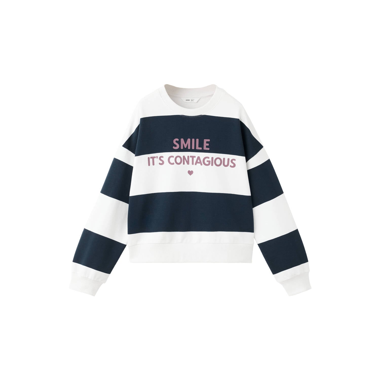 Mango Kids gestreepte sweater marineblauw
