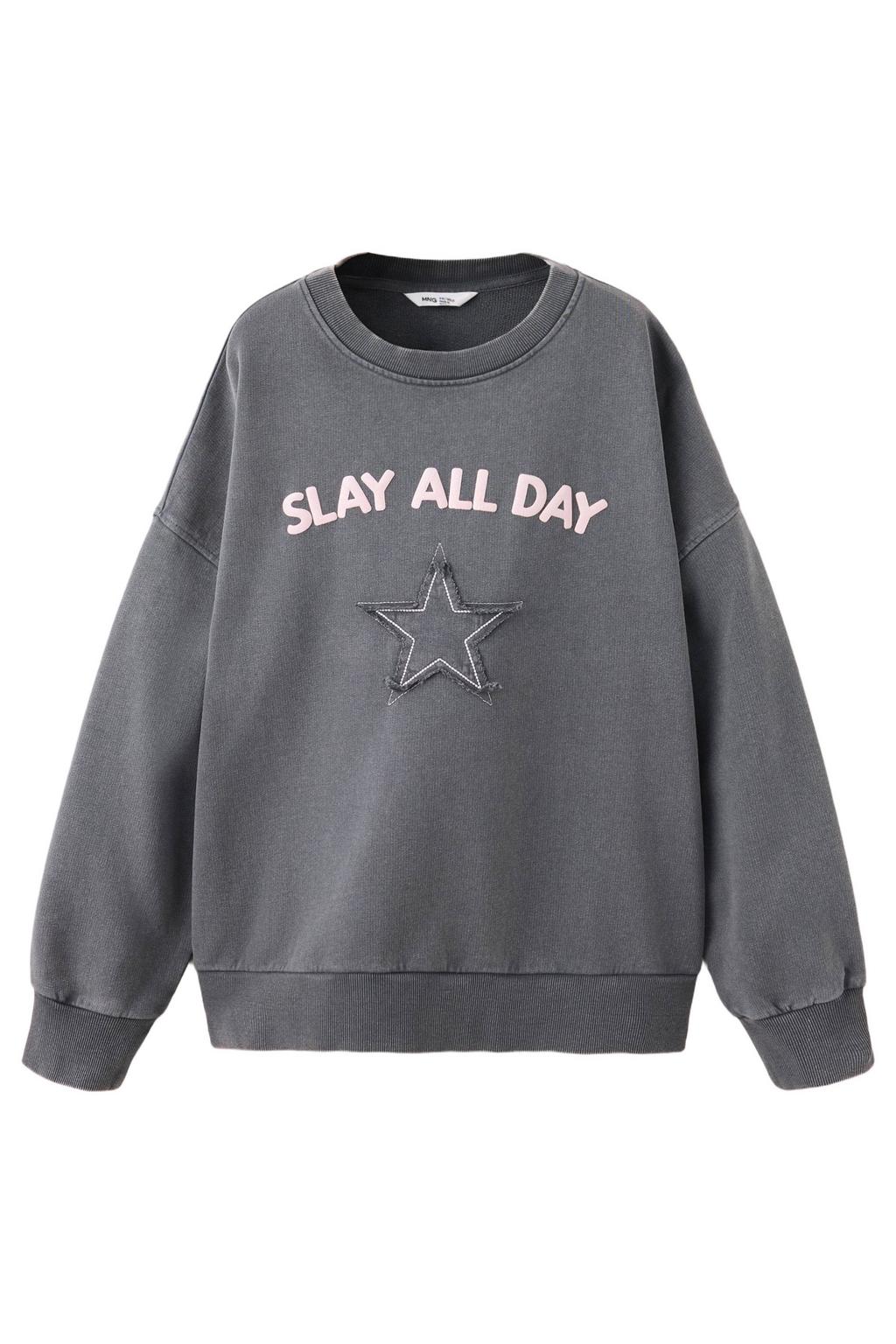 Mango Kids sweater met sterren - antraciet