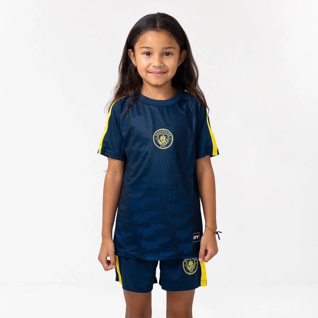 Official Fanwear Manchester City Voetbaltenue Donkerblauw/Geel