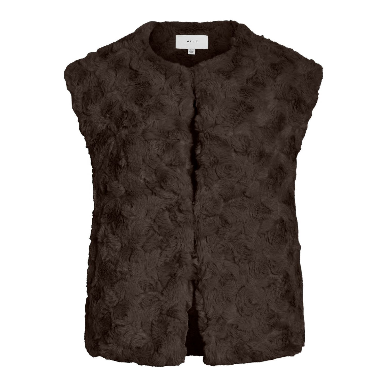 VILA gilet donkerbruin
