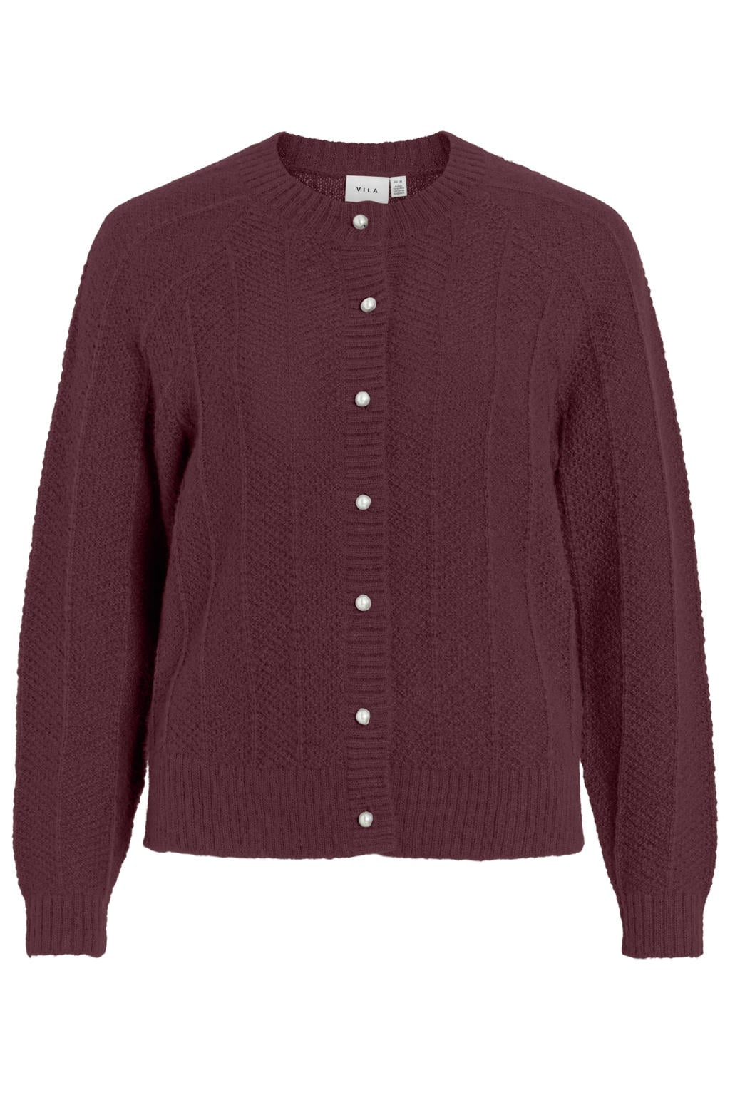VILA gebreid vest - donkerrood