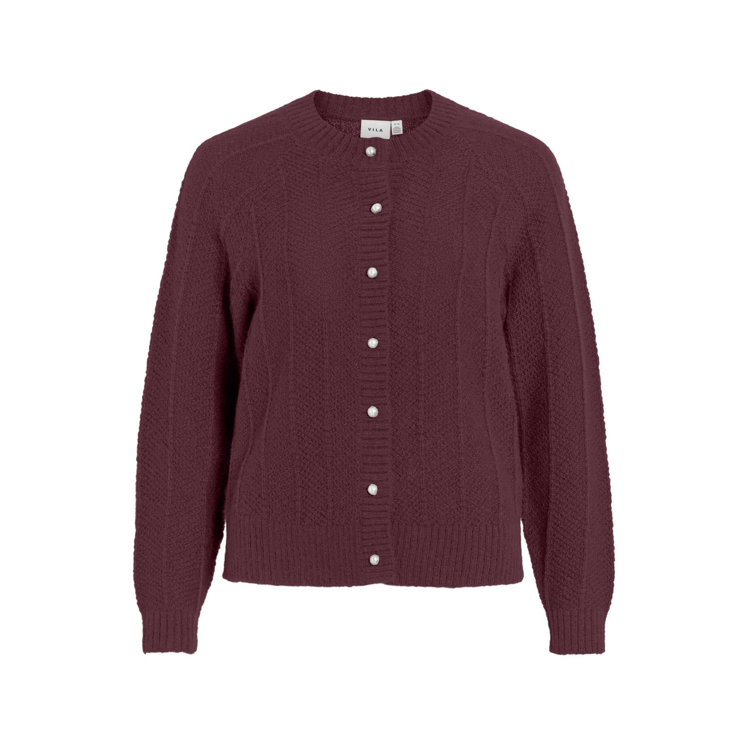 VILA gebreid vest donkerrood