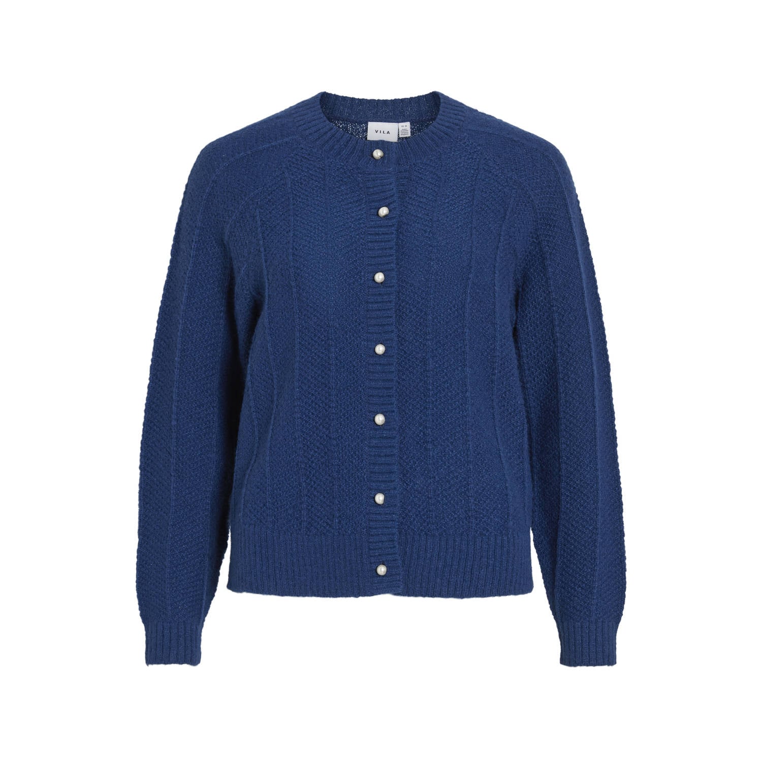 VILA gebreid vest blauw