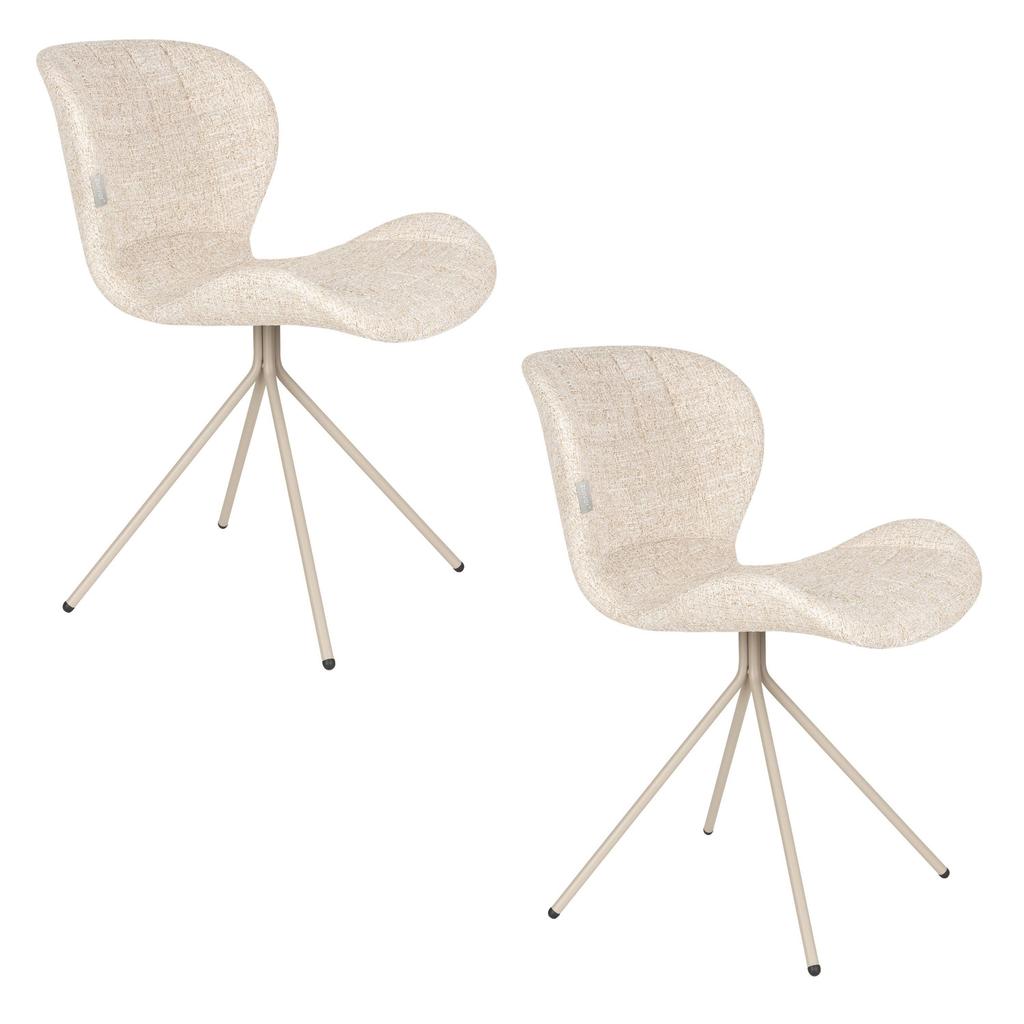 Zuiver OMG Eetkamerstoelen Beige - Set van 2