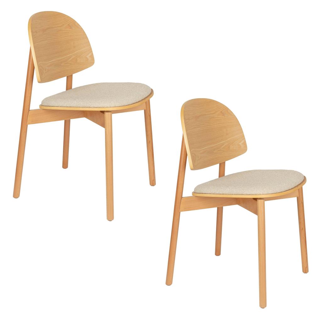 Zuiver Sunrise Eetkamerstoelen Hout Naturel - Set van 2