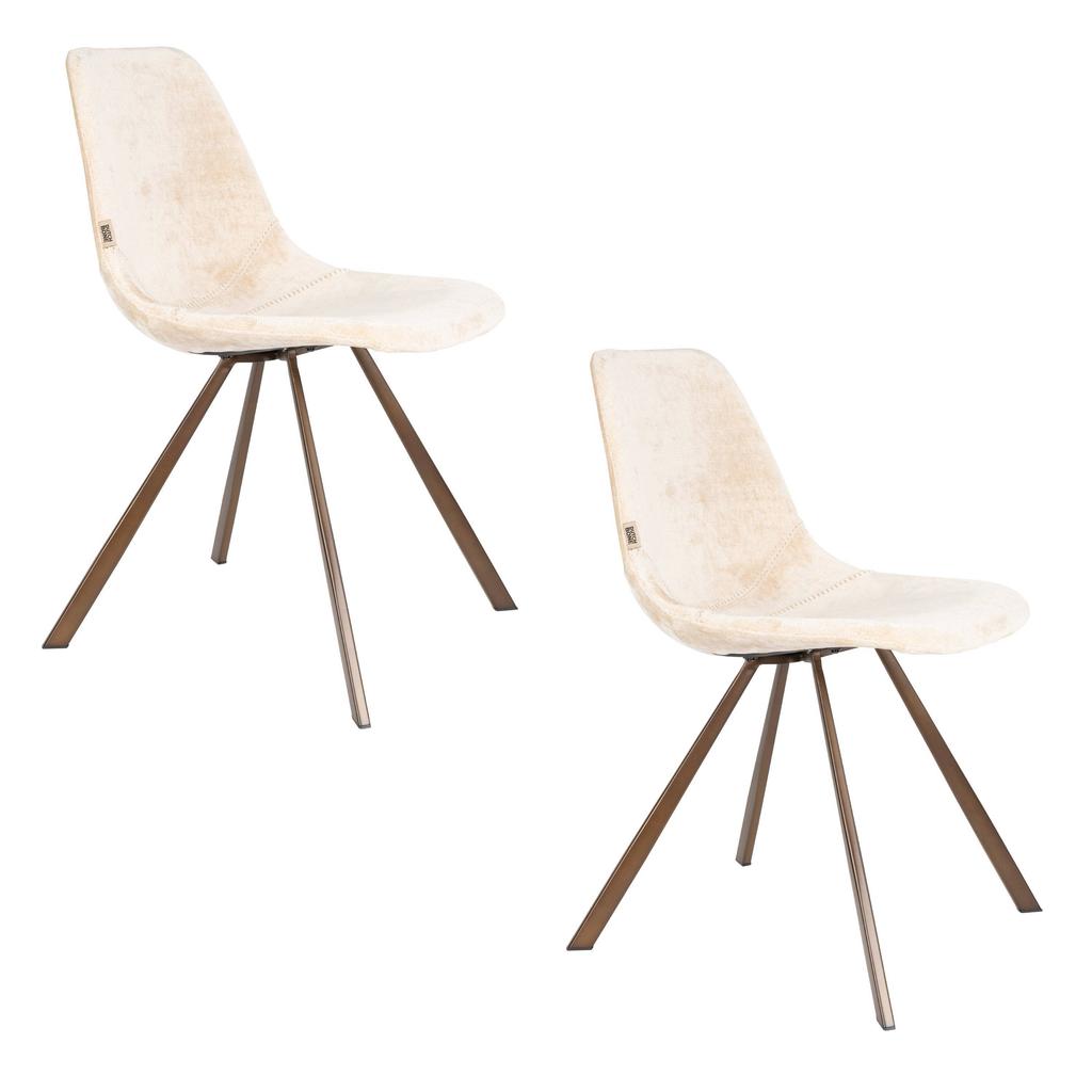 Dutchbone Franky Eetkamerstoelen Beige - Set van 2