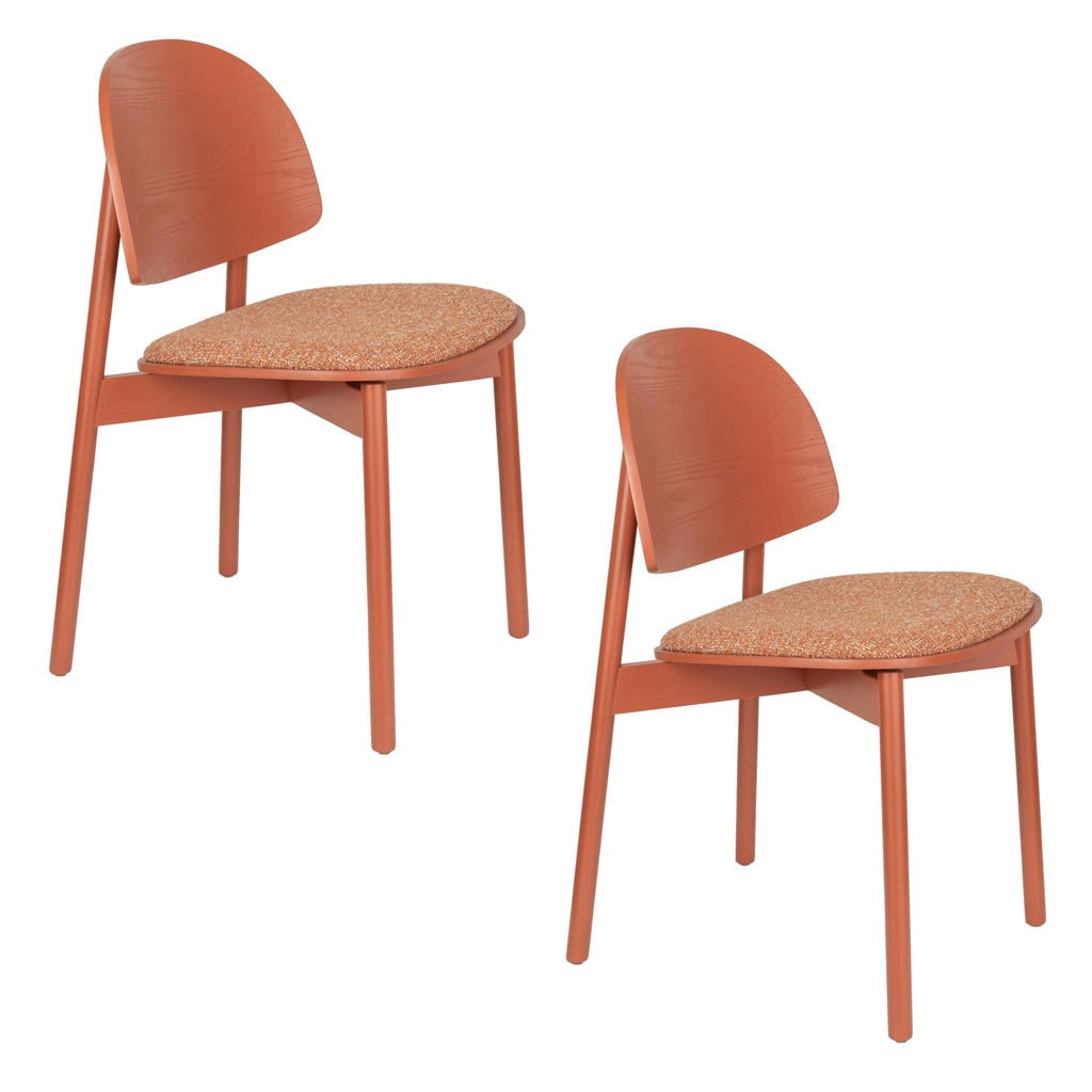 Zuiver Sunrise Eetkamerstoelen Hout Rood - Set van 2