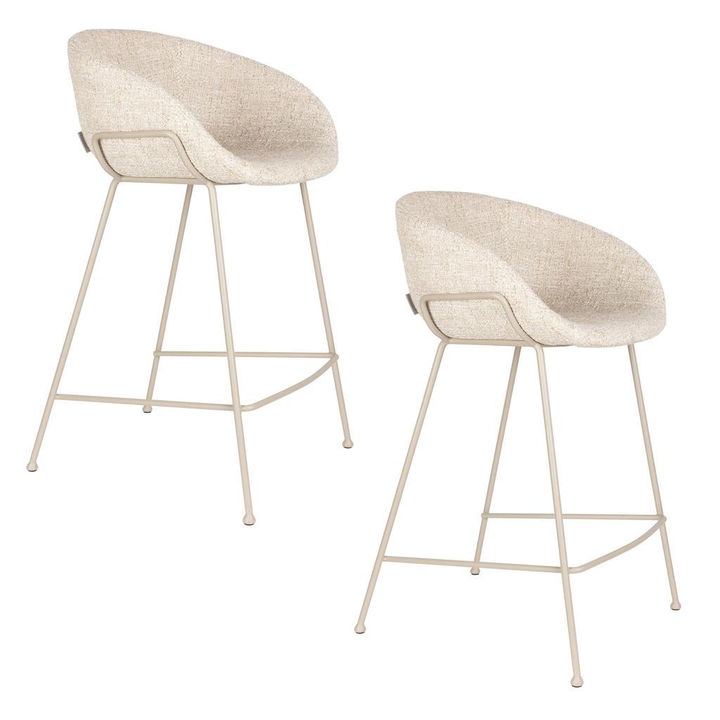 Zuiver Feston Barkrukken 65 cm Beige - Set van 2