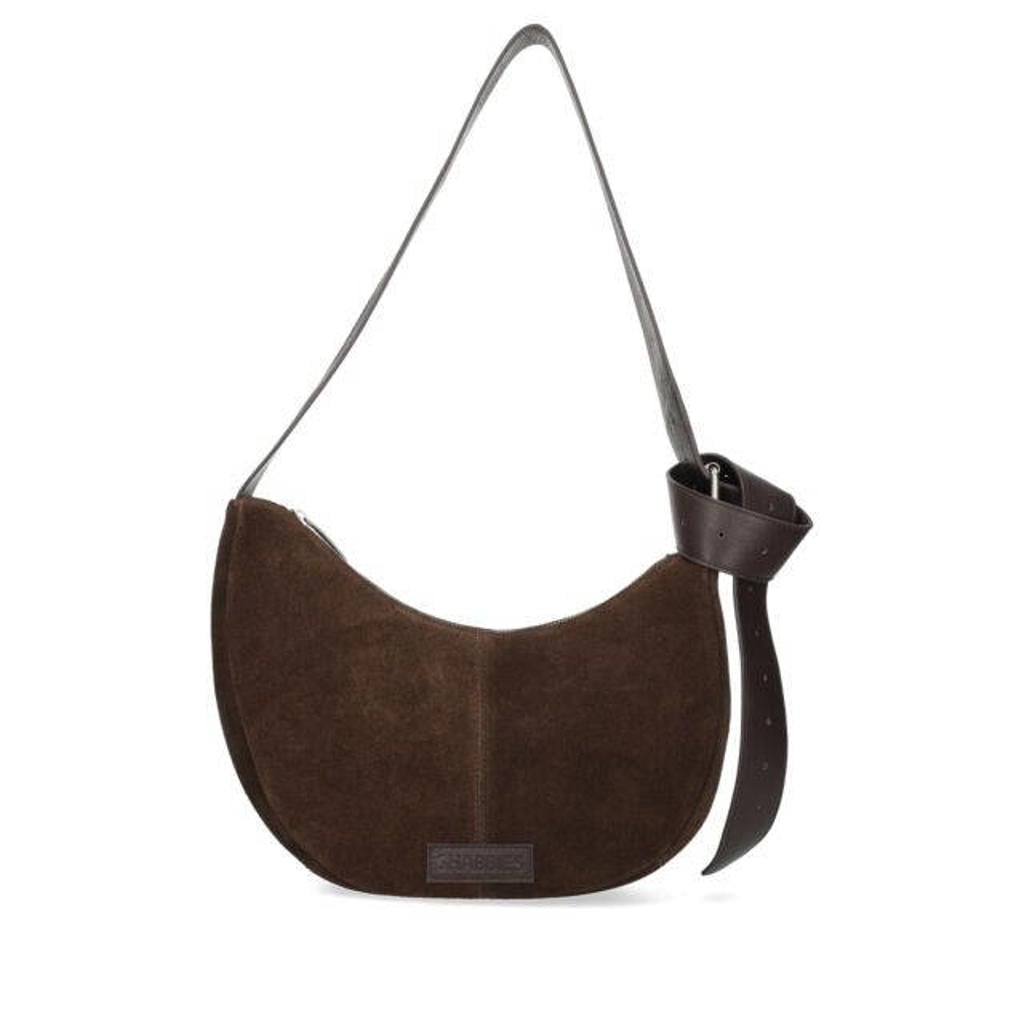 Shabbies Amsterdam suede crossbody tas Platamove donkerbruin