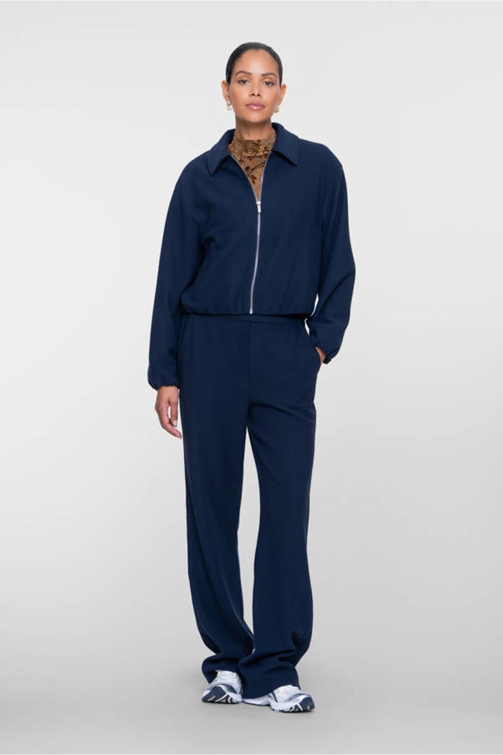 Geisha straight leg pantalon - donkerblauw