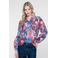 Geisha gebloemde blouse - roze/rood/blauw