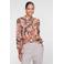 Geisha blouse met smockwerk en paisley - olijfgroen/roze
