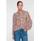 Geisha blouse met print - groen/roze