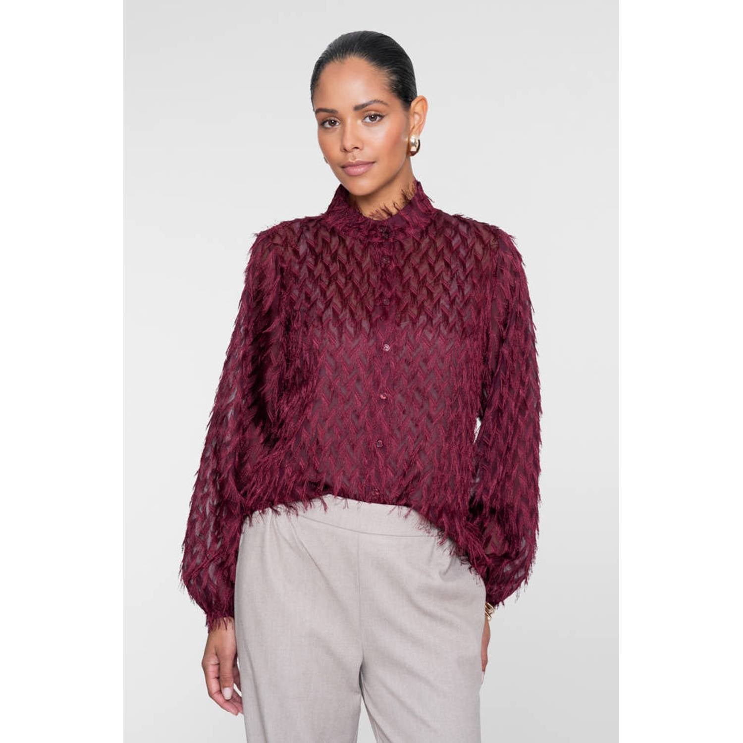 Geisha blouse donkerrood