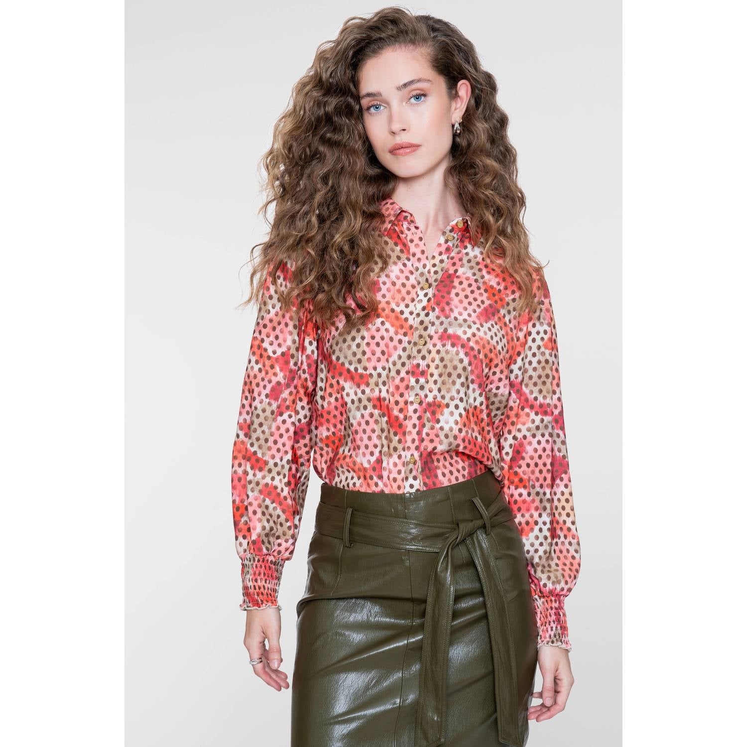 Geisha blouse met print meerkleurig