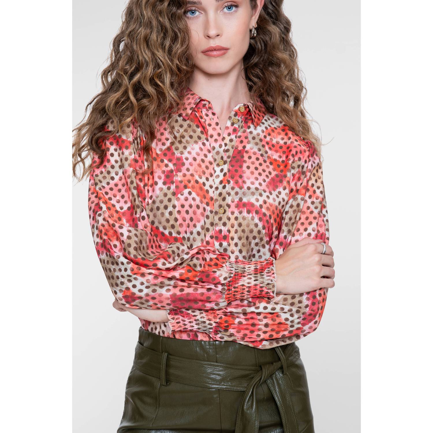 Geisha blouse met print meerkleurig