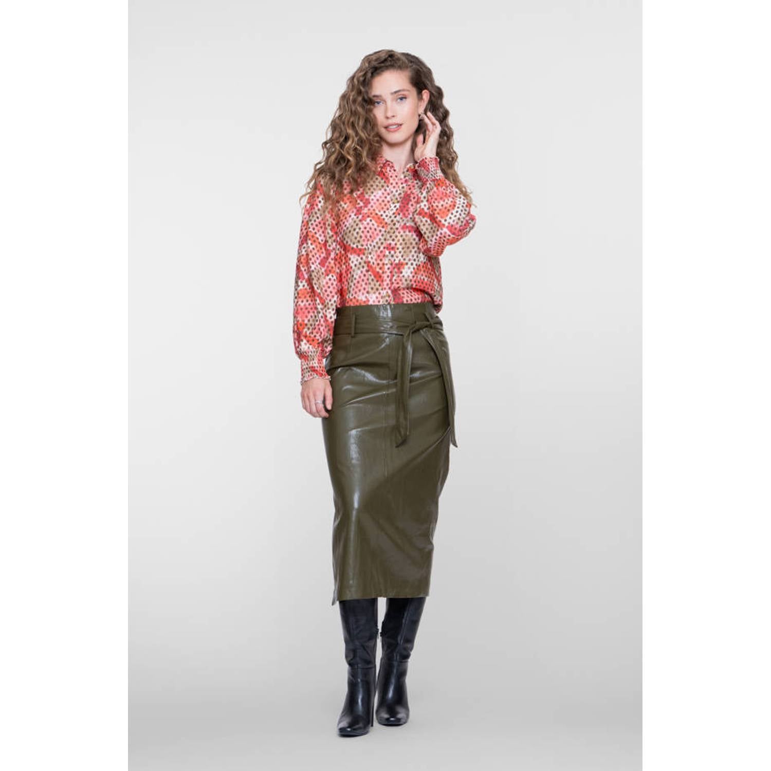 Geisha blouse met print meerkleurig