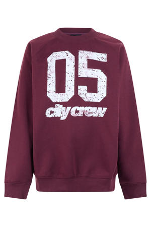 sweater met print - donkerrood