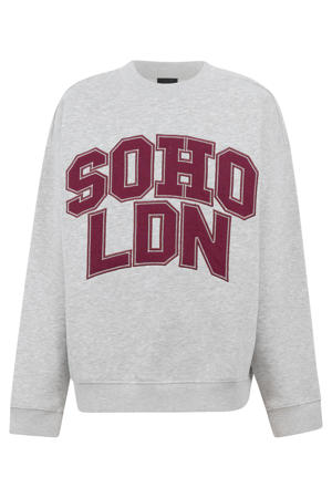 sweater met tekst - lichtgrijs