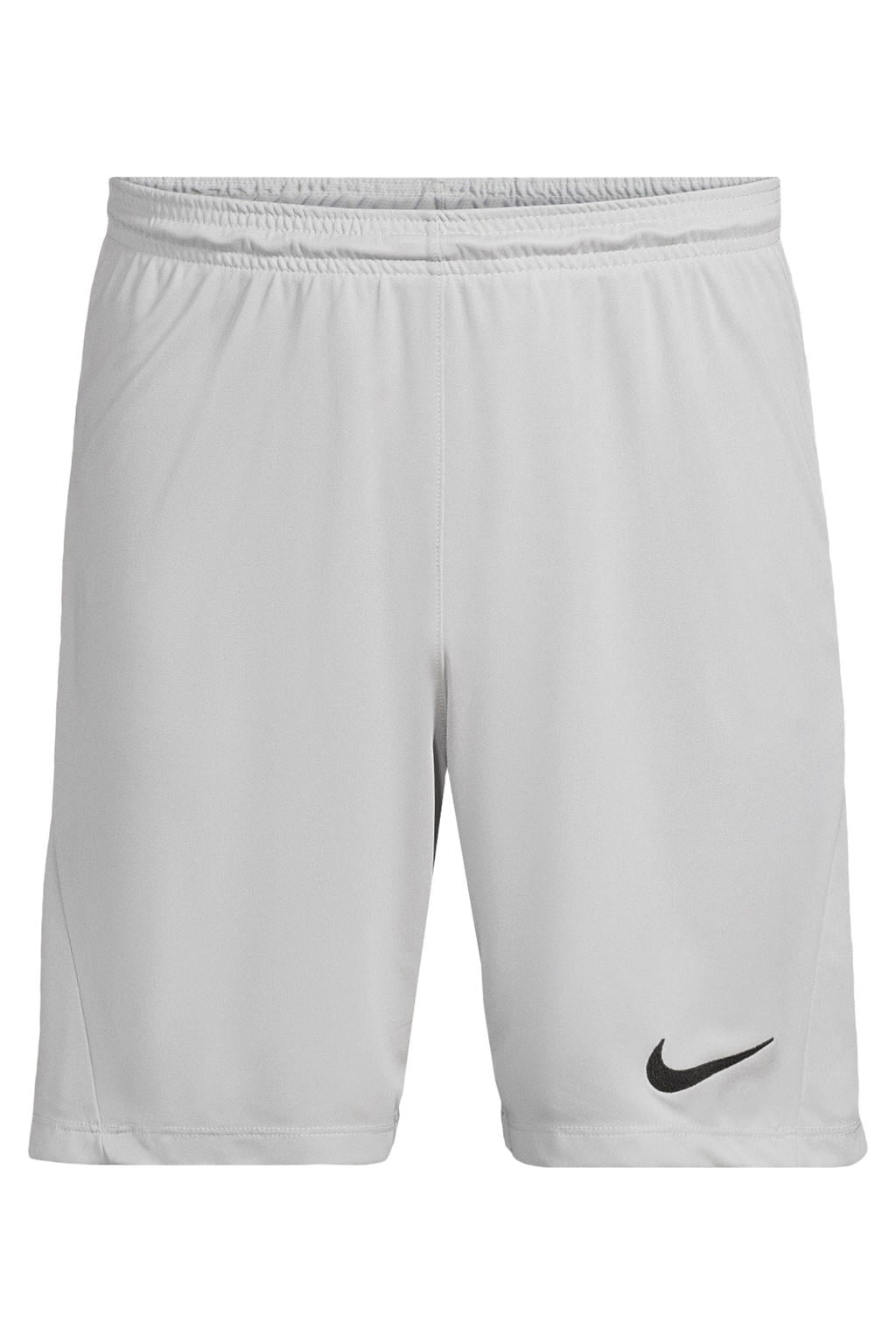 Grijze heren Nike Park III voetbalshort van polyester met elastische tailleband met koord en effen