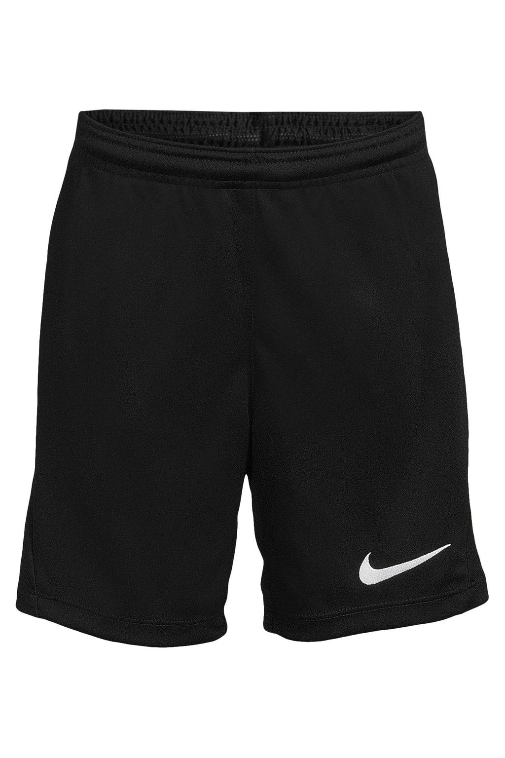 Zwarte jongens en meisjes Nike Park III junior sportshort van polyester met elastische tailleband met koord en effen