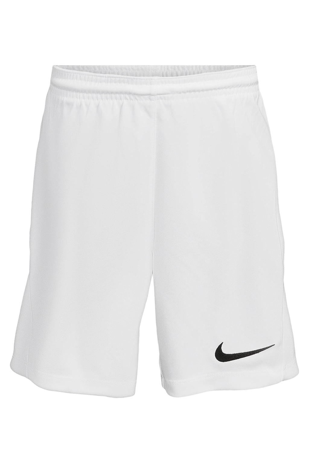 Witte jongens en meisjes Nike Park III junior sportshort van polyester met elastische tailleband met koord en effen