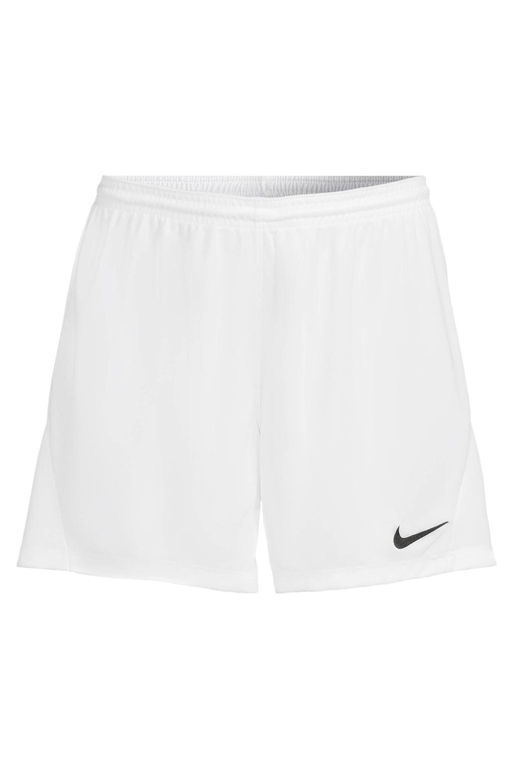 Witte dames Nike Park III voetbalshort van polyester met effen en elastische tailleband met koord
