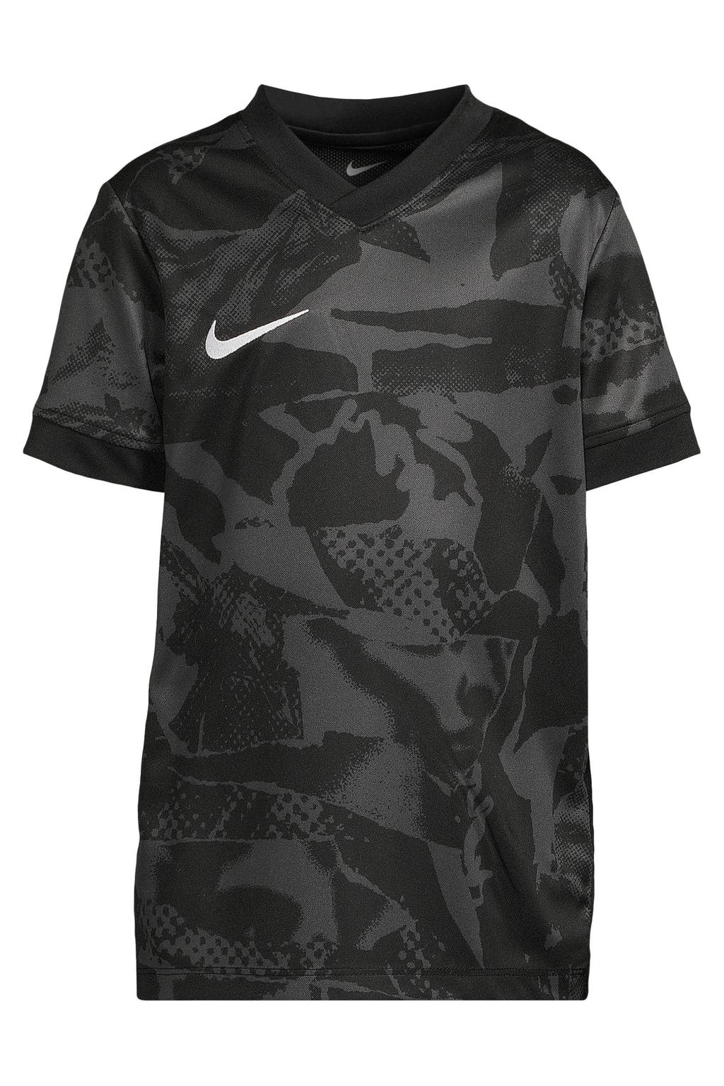 Zwarte jongens en meisjes Nike Precision VII junior sportshirt van polyester met korte mouwen en V-hals