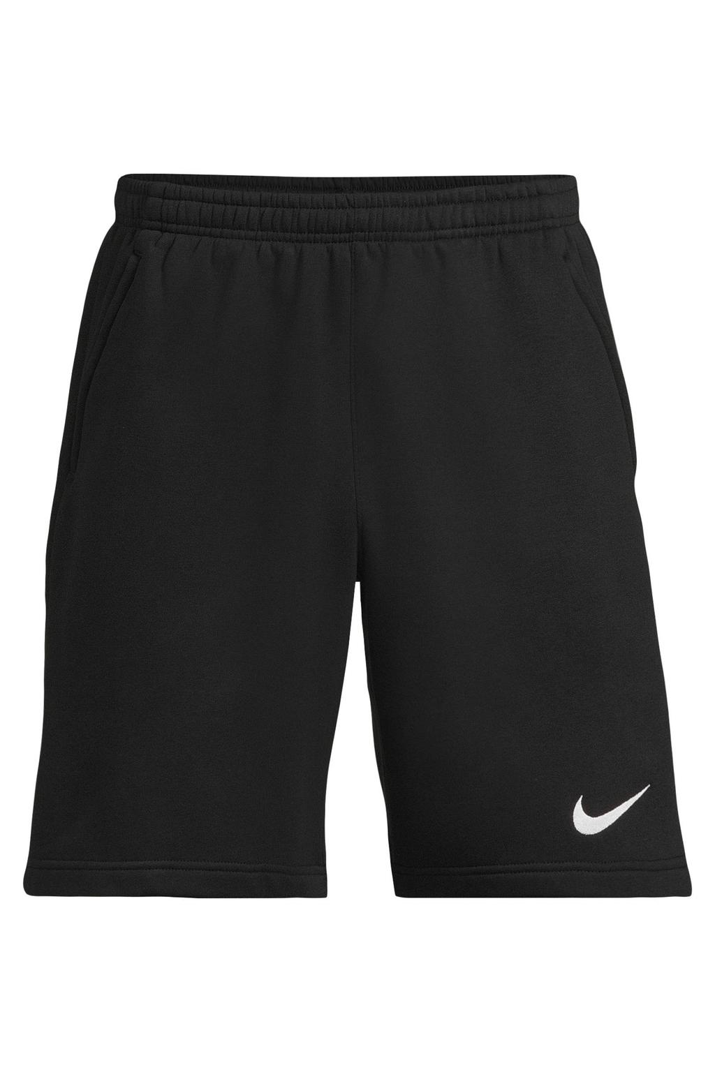 Zwarte heren Nike Park 26 fleece voetbalshort met elastische tailleband met koord en effen