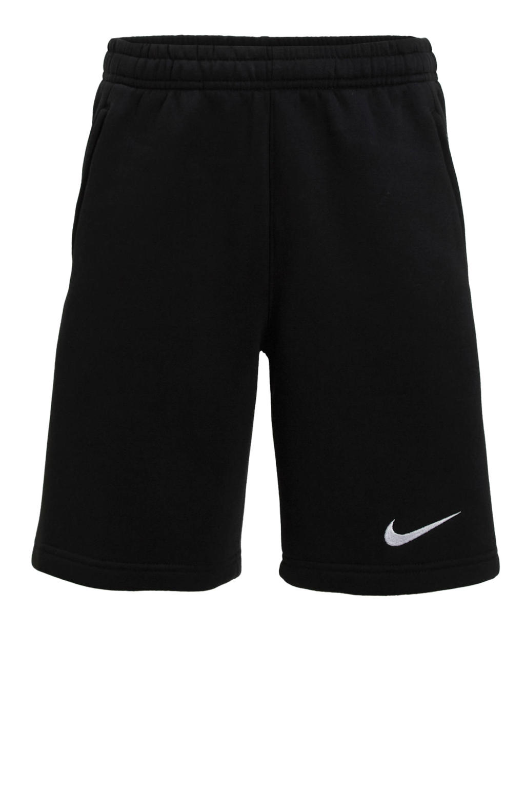 Zwarte jongens en meisjes Nike Park 26 junior fleece sportshort van katoen met elastische tailleband met koord en effen