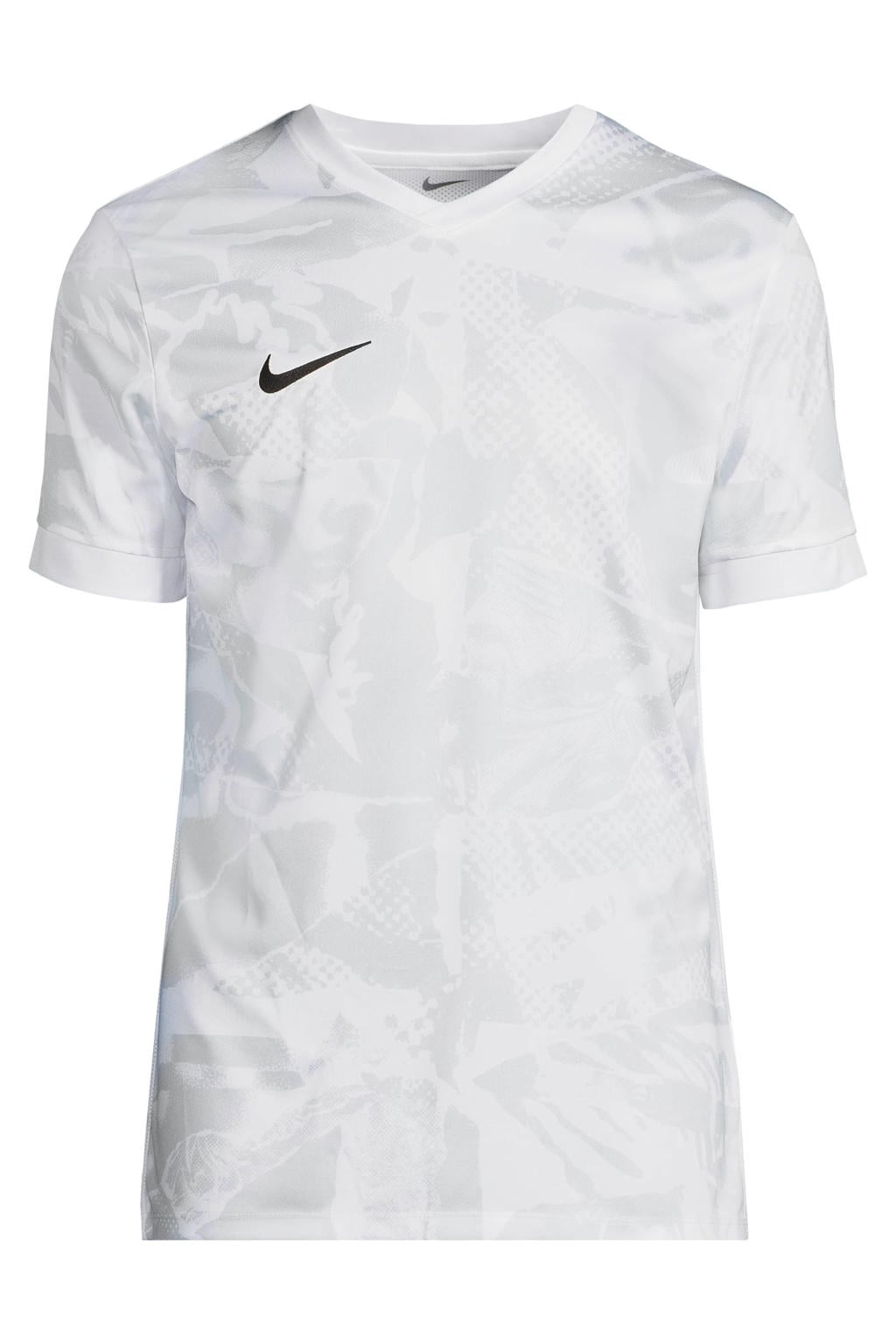 Witte heren Nike Precision VII senior sportshirt van polyester met korte mouwen en V-hals