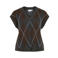 VILA geruite jacquard spencer - grijs/bruin/blauw
