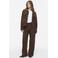 VILA suèdelook regular waist wide leg casual broek - bruin