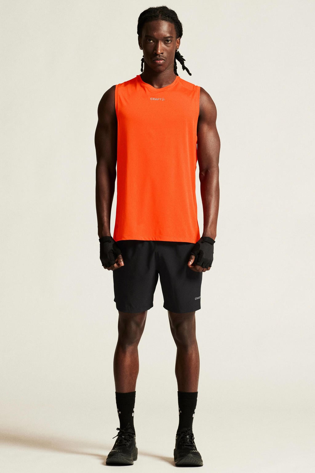 Zwarte heren Craft Essence sportshort van polyester met elastische tailleband met koord