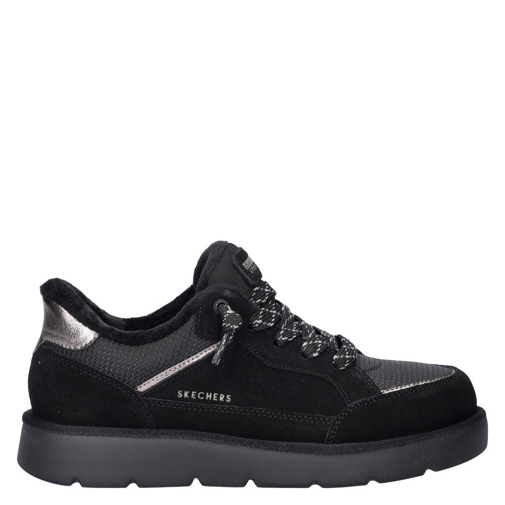 Skechers suède sneakers met profielzool - zwart