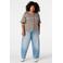 MS Mode geruite top Plus Size - bruin