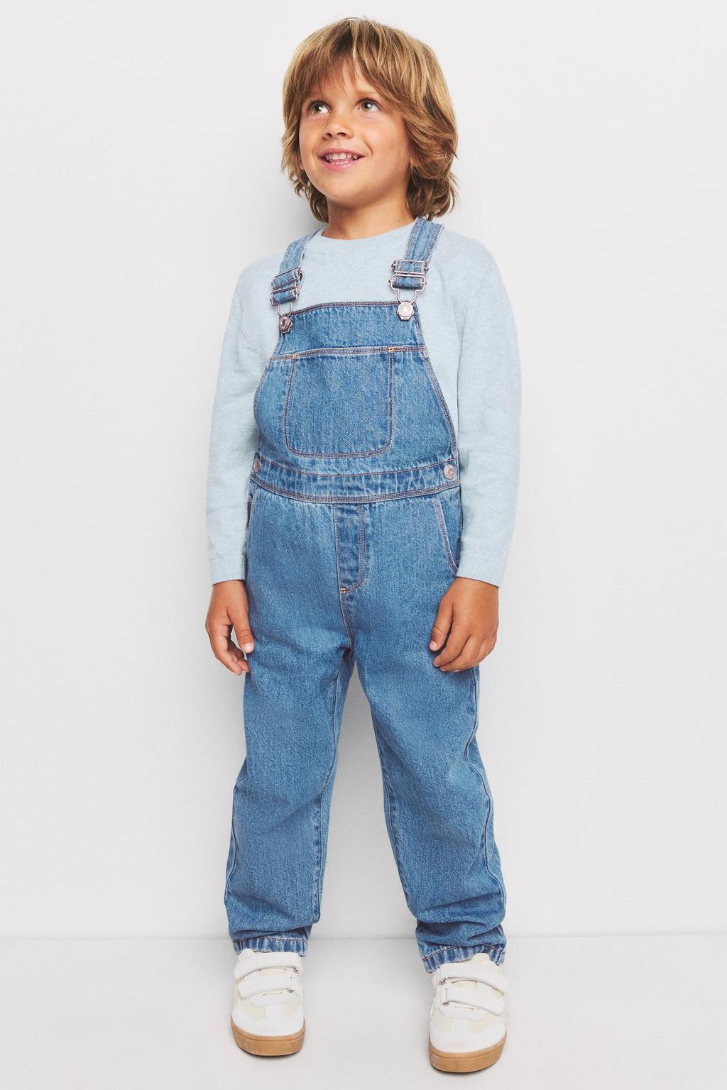Mango Kids denim tuinbroek - middenblauw