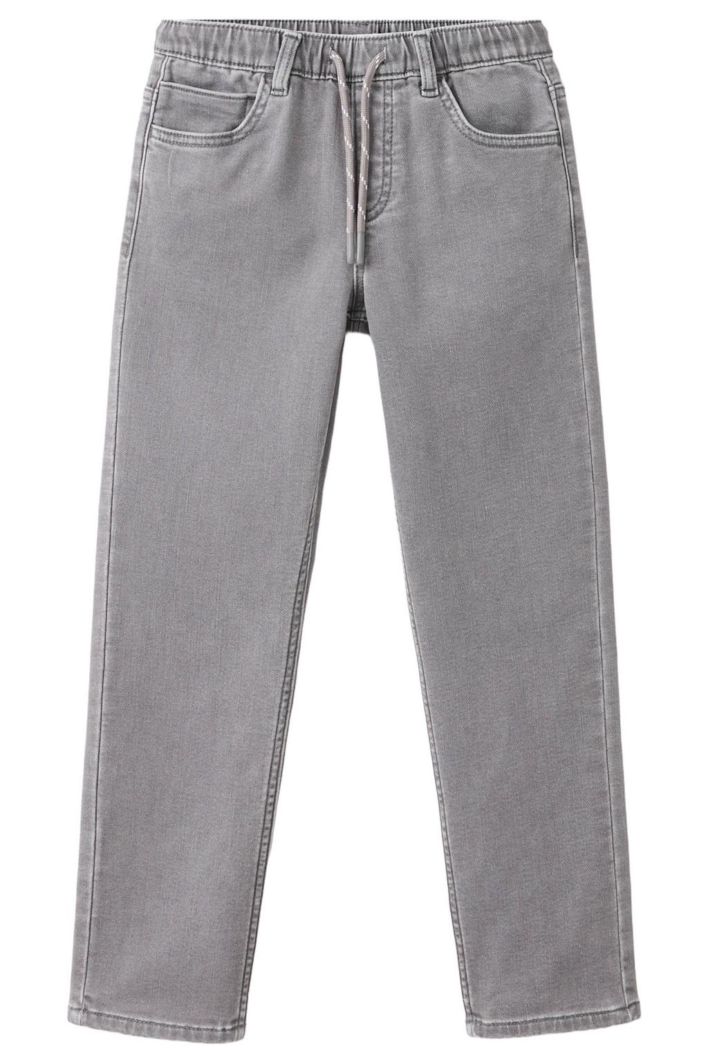 Grey denim jongens Mango Kids regular fit jeans van stretchdenim met effen