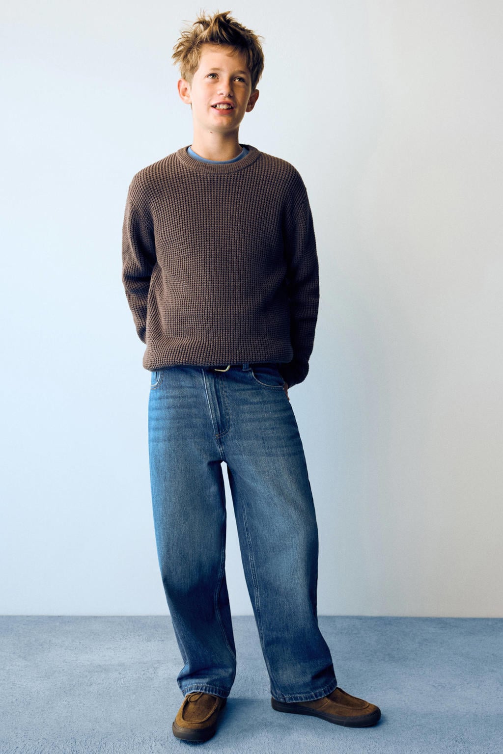 Mango Kids wide leg jeans - mediumblauw