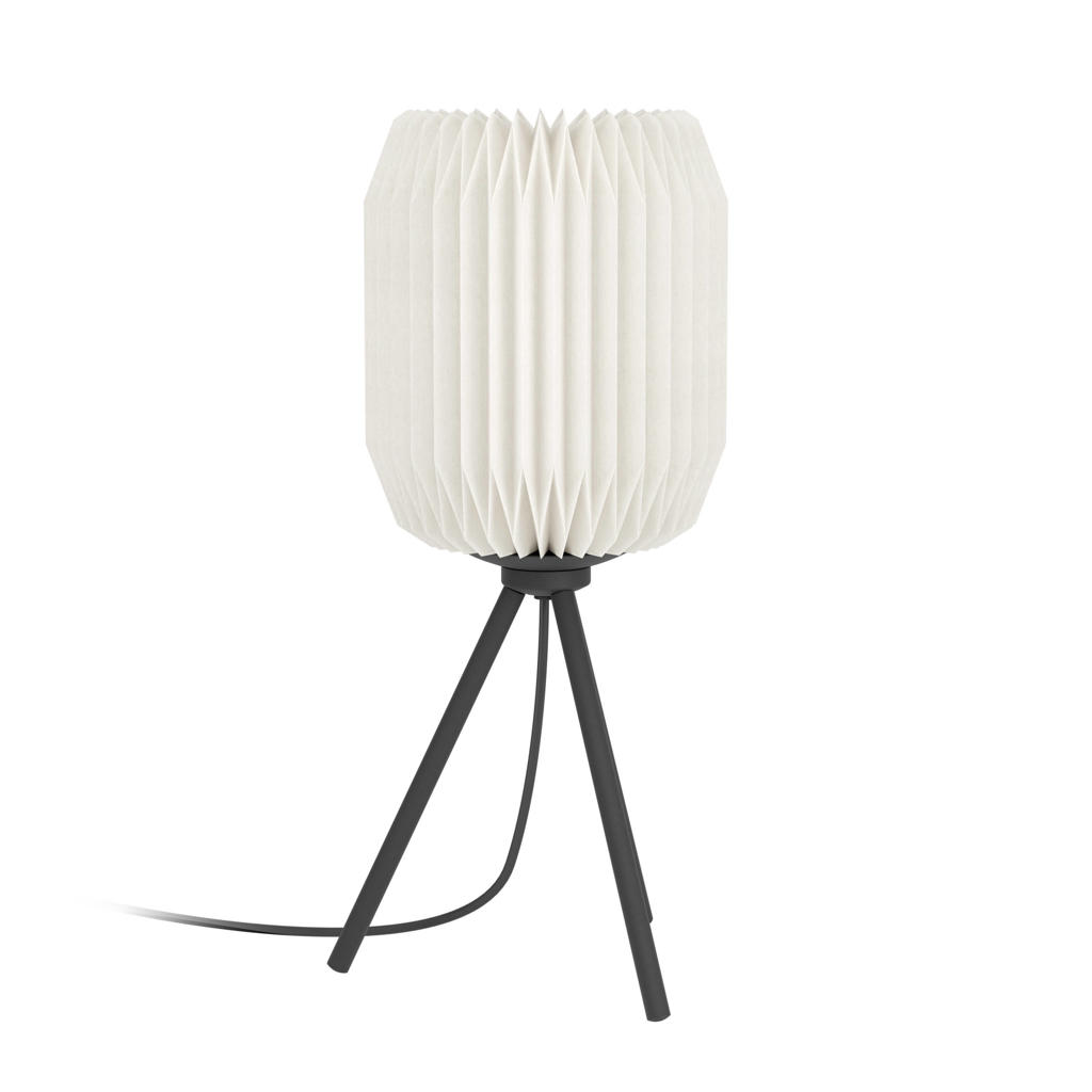 EGLO Belgrave Tafellamp - E27 - 44 cm - Zwart|Wit - Papier