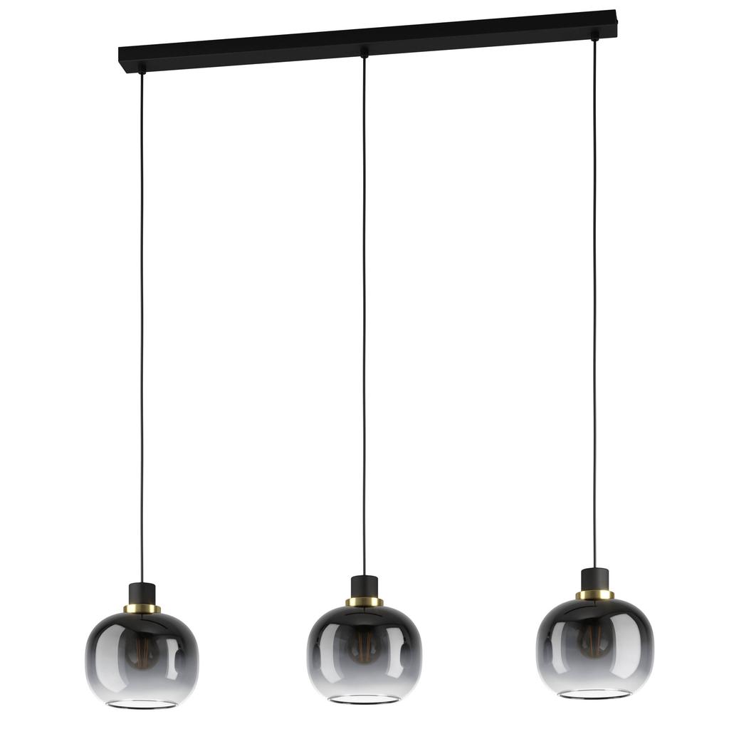 EGLO Oilella Hanglamp - E27 - 95 cm - Rookglas | smoke glas - Zwart