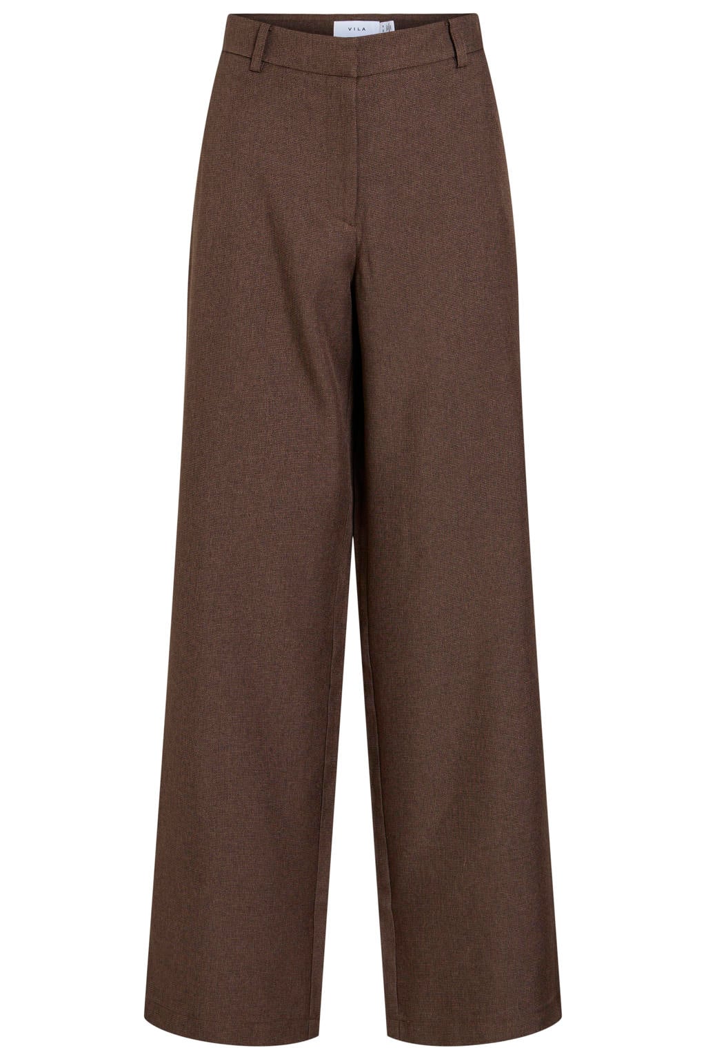 dames VILA straight leg casual broek met rits- en haaksluiting en effen