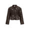 VILA kanten semi-transparante blouse - donkerbruin