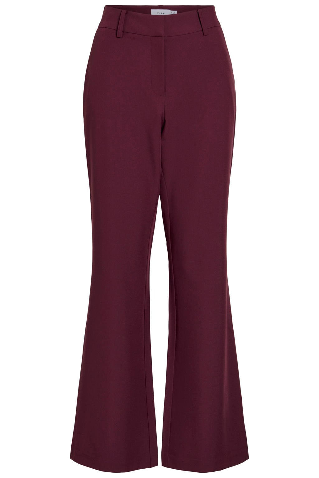 VILA regular waist bootcut casual broek - donkerrood