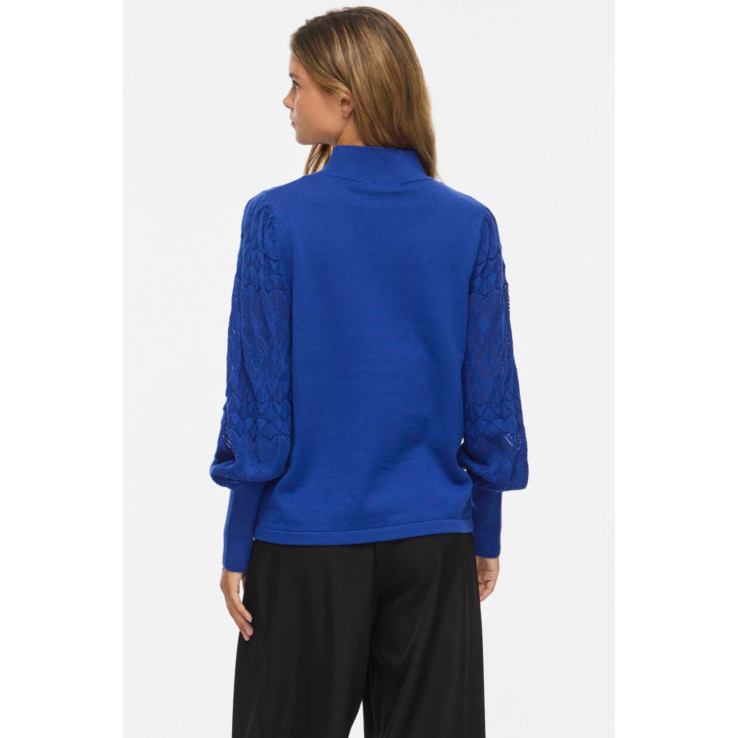 VILA gebreide trui blauw