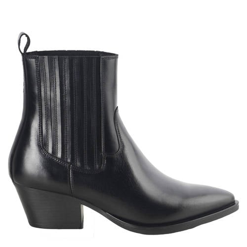 Comma Shoes western leren cowboy boots zwart